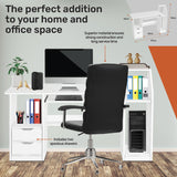 Home Master Computer/Work Desk Storage &amp; Shelving Spacious Modern 117 x 92cm