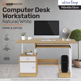 Home Master Computer Desk Workstation Storage Spacious Stylish 110 x 72cm