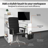 Home Master Computer/Work Desk Attached Shelving Spacious Modern 120 x 120cm