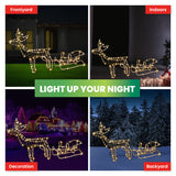 SAS Electrical 1.7m 3D Reindeer & Sleigh Display Warm White Rope Lights