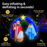Christmas By Sas 2m Nativity Scene Baby Jesus Self Inflating LED Lighting