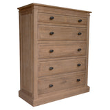 Jade Tallboy 5 Chest of Drawers Bed Storage Cabinet Stand - Natural