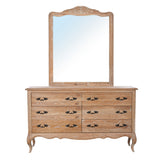 Bali Dresser Mirror 6 Chest of Drawers Tallboy Storage Cabinet Oak