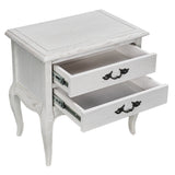 Alice 3pc Set 2 Bedside Tallboy Storage Cabinet Side End Table Distressed White