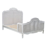 Alice 4pc King Bed Suite Bedside Tallboy Bedroom Rattan Furniture Package White