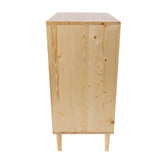 Jamie Tallboy 3 Chest of Drawers Solid Pine Wood Bed Storage Cabinet - Natural