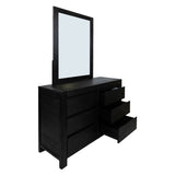 Tofino Dresser Mirror 6 Chest of Drawers Bedroom Storage Cabinet - Black