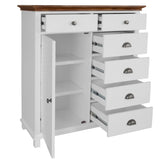 Virginia Bedside Tallboy 3pc Bedroom Set Drawers Nightstand Storage Cabinet -WHT