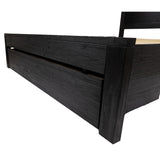 Tofino Bed Frame Queen Size Timber Mattress Base With Storage Drawers - Black