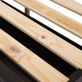Tofino Bed Frame King Size Timber Mattress Base With Storage Drawers - Black