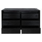 Tofino Dresser 6 Chest of Drawers Solid Wood Bedroom Storage Cabinet - Black