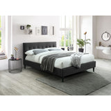 Buttercup Queen Size Bed Frame Timber Mattress Base Fabric Upholstered - Grey
