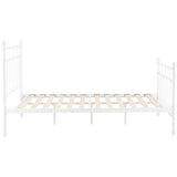 Gracy Double Bed Size Metal Frame Platform Mattress Base - White