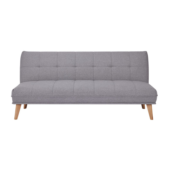 Jovie 3 Seater Sofa Queen Bed Fabric Uplholstered Lounge Couch - Light Grey