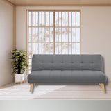 Jovie 3 Seater Sofa Queen Bed Fabric Uplholstered Lounge Couch - Mid Grey