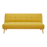 Jovie 3 Seater Sofa Queen Bed Fabric Uplholstered Lounge Couch - Yellow