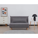 Audrey 2 Seater Sofa Futon Bed Love Seat Fabric Lounge Couch - Graphite