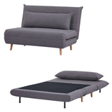 Audrey 2 Seater Sofa Futon Bed Love Seat Fabric Lounge Couch - Graphite