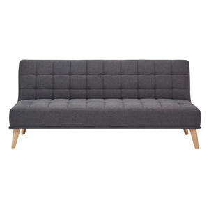 Brando 3 Seater Sofa Futon Bed Fabric Lounge Couch - Charcoal