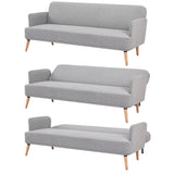 Merlin 3 Seater Sofa Futon Bed Fabric Lounge Couch - Grey