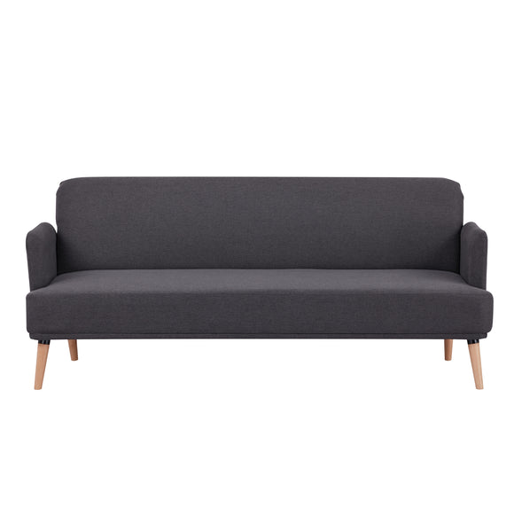 Merlin 3 Seater Sofa Futon Bed Fabric Lounge Couch - Charcoal