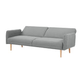 Celia 3 Seater Sofa Queen Bed Fabric Uplholstered Lounge Couch - Light Grey