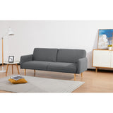 Celia 3 Seater Sofa Queen Bed Fabric Uplholstered Lounge Couch - Mid Grey