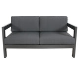 Outie 4pc Set 1+1+2 Seater Outdoor Sofa Lounge Coffee Table Aluminium Charcoal