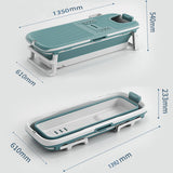 Foldable 135cm Large Massage Bathtub Portable Bathtub with Drain for adult