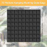 72 Pockets Wall Hanging Planter Planting Grow Bag Vertical Garden Vegetable Flower Black