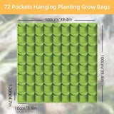 72 Pockets Wall Hanging Planter Planting Grow Bag Vertical Garden Vegetable Flower Green