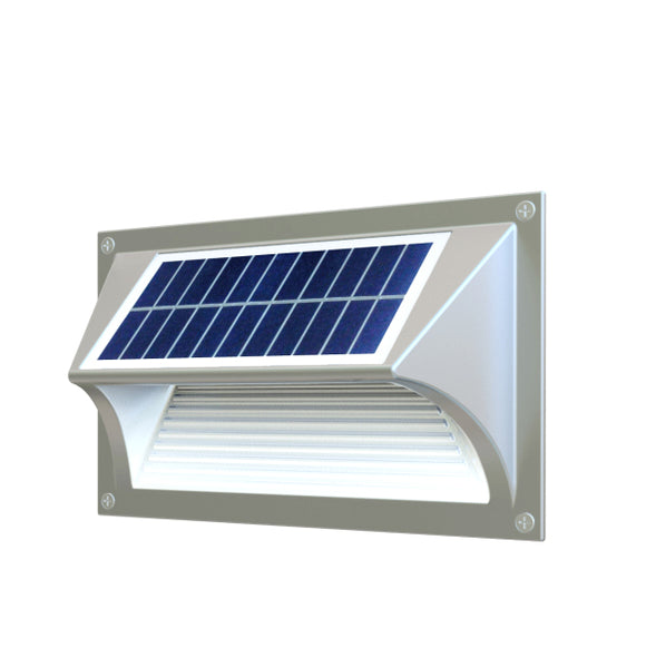 Solar Step Light – Warm White with Silver Case