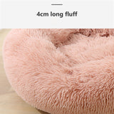 Pet Dog Bedding Warm Plush Round Comfortable Nest Comfy Sleeping kennel Pink Large 90cm