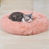 Pet Dog Bedding Warm Plush Round Comfortable Nest Comfy Sleep kennel Pink XL 100