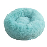 Pet Dog Bedding Warm Plush Round Comfortable Nest Comfy Sleep Kennel Green 100cm