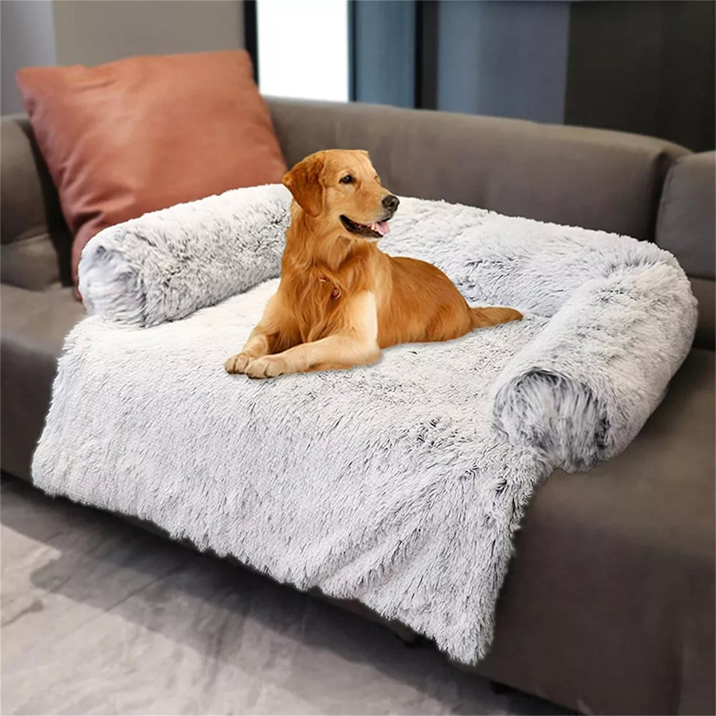 Kids Pet Sofa Bed Dog Cat Calming Waterproof Sofa Cover Protector Slipcovers S