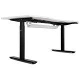 Lifespan Fitness V-FOLD Treadmill with ErgoDesk Automatic Standing Desk 1800mm in White/Black with Cable Management