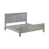 3 Pieces Bedroom Suite with Solid Acacia Wood Veneered Construction in Queen Size White Ash Colour Bed, Bedside Table