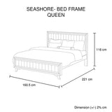 4 Pieces Bedroom Suite Queen Size Silver Brush in Acacia Wood Construction Bed, Bedside Table & Dresser