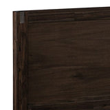 King size Bed Frame in Solid Acacia Wood with Medium High Headboard in Chocolate Colour