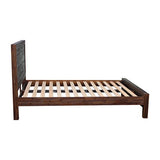 Bed Frame Queen Size in Solid Wood Veneered Acacia Bedroom Timber Slat in Chocolate