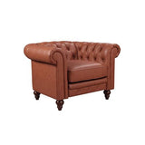 Seater Brown Sofa Lounge3+2+1  Chesterfield Style Button Tufted in Faux Leather