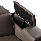 Corner Sofa Square Wedge Finest Genuine Leather Grey Electric Recliner Storage Drawer with 2x Cup Holders