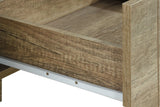 TV Cabinet 3 Storage Drawers with Shelf Natural Wood in Oak Colour