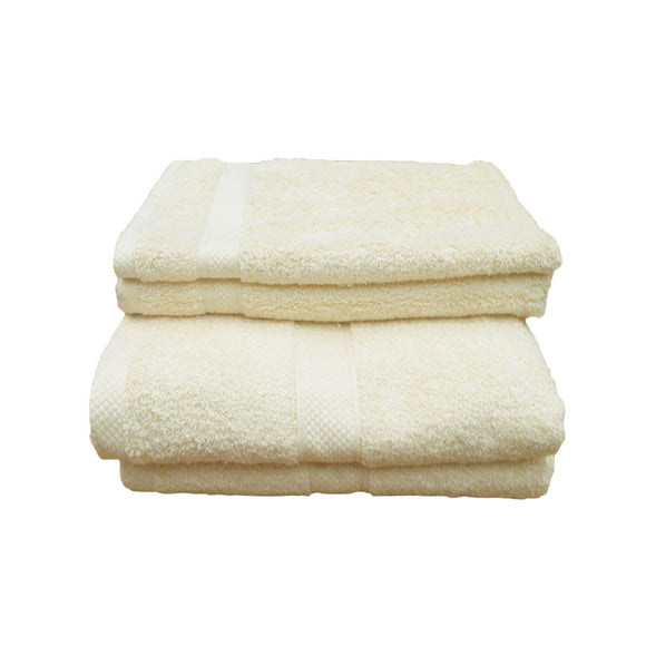 Pack of 4 Uranus Cotton Bath Towel Set Cream
