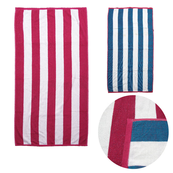 Set of 2 Reversible Cabana Striped Towels Hot Pink/Blue