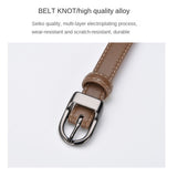 Cheeky X Luxury Top Layer Cow Leather Belt Women's Simple Decorative Jeans Belt Versatile Fashion Thin Belt (Apricot)