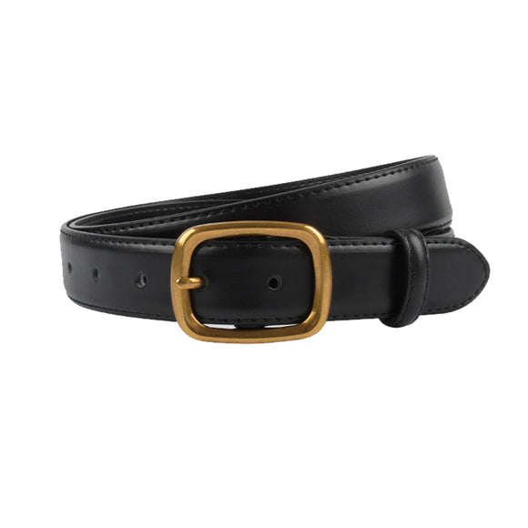 Cheeky X Classic Leather Belts for Women, Joyreap Genuine Leather Womens Belts with Gold Buckle (Black)