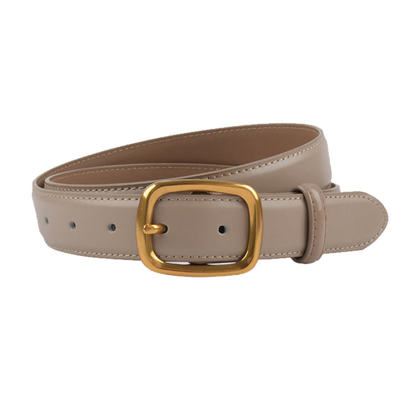 Cheeky X Classic Leather Belts for Women, Joyreap Genuine Leather Womens Belts with Gold Buckle (Khaki)