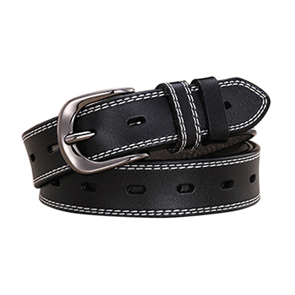 Cheeky X Classic Leather Belts for Women, Joyreap Genuine Leather Womens Belts Alloy Pin Buckle (Black)
